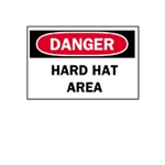 Danger: Hard Hat Area Sign 7" x 10"