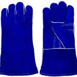 Blue Welder Glove w/ Knit Wrist