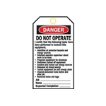 Danger: Do Not Operate Tag 25/Pack