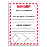 GHS Secondary Container Labels - Danger