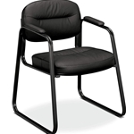 Leather Black Frame Office Chair Guest Softhread