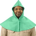 Green 9 oz FR Cotton Hood w/ Neck & Shoulder Drape