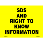 SDS And Right To Know Information Sign