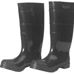 Durawear Black PVC 16" Knee Boots, Steel Toe, Over-The-Sock Style