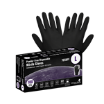 Nitrile, Powder-Free, Industrial-Grade, 5-Mil, Textured Fingertips, 9.5-Inch Disposable Gloves
