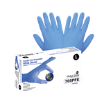 Nitrile, Powder-Free, Industrial-Grade, 3.5-Mil, Textured Fingertips, 9.5-Inch Disposable Gloves