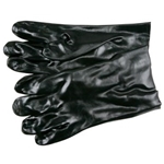 PVC Coated Work Gloves Single Dipped with Smooth Black PVC Soft Interlock Lining 10 Inch Length