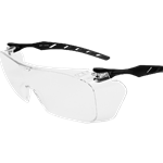 OVER-THE-GLASS LENS, FROSTED GRAY FRAME VISITOR SPECS SAFETY GLASSES - CLEAR