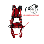 Red Comfort Harness with Positioning Belt with Truama Straps