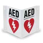 AED 3-Way Wall Sign