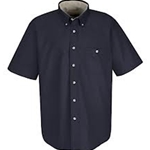 Cotton Contrast Twill Short Sleeve Shirt