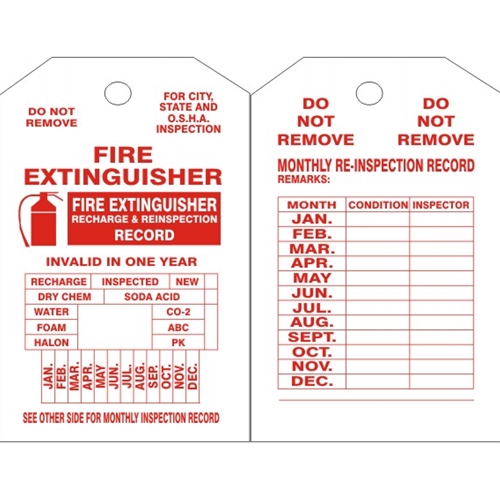 Fire Extinguisher Tag