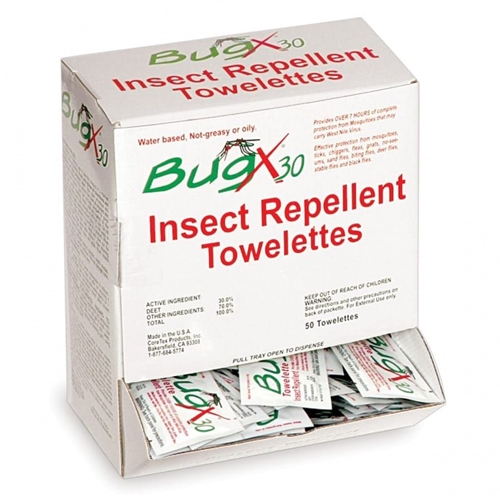 BUG X 30 INSECT REPELLENT TOWELETTES WITH 30 DEET
