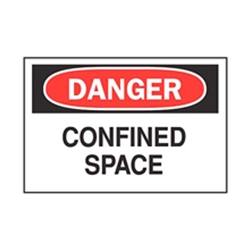 Danger Confined Space Sticker 7" x 10"