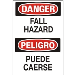 Bilingual Danger: Fall Hazard Sign