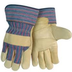 Patch Palm Grain Cowhide Leather Palm Gloves