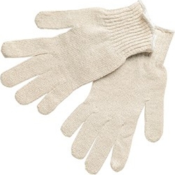 White String Knit Gloves L