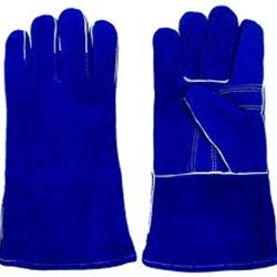 Blue Welder Glove w/ Knit Wrist