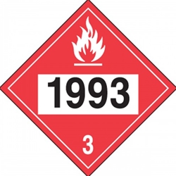 DOT Placard - 1993 Flammable Liquids Sticker 10/ Pack