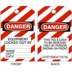 Laminated Lockout Tag 10/ Pack