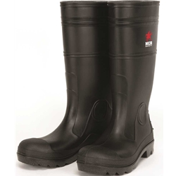 16" Black PVC Steel Toe Boot