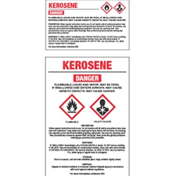 GHS Chemical Labels - Kerosene 5"h x 3-1/2"w