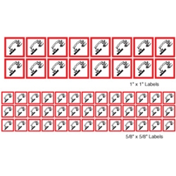 GHS Mini Pictogram Label Sheets - Corrosive