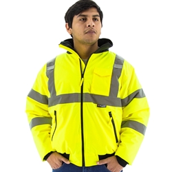 ANSI Class 3 PU coated polyester Bomber Jacket with fully taped seams