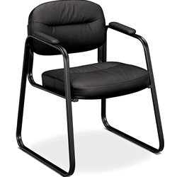 Leather Black Frame Office Chair Guest Softhread