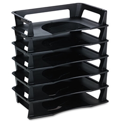 Six Tier Black Plastic Letter Tray