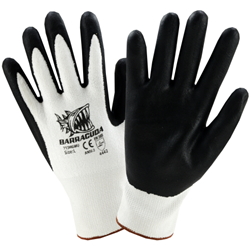 Barracuda White HPPE shell Glove w/black foam nitrile dip