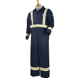 Flame-Resistant Cotton Coverall w/FR Reflective Tape