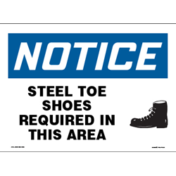 Steel Toe Shoes Required In This Area Sign
