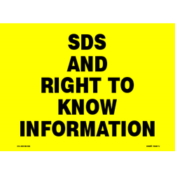 SDS And Right To Know Information Sign