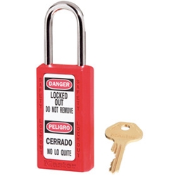 Master Lock No. 411KARED Zenex™ Thermoplastic Safety padlock, Keyed Alike