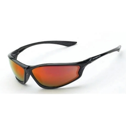 Crossfire Shiny Black Frame - Red Mirror Lens