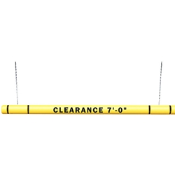 ClearanceGard 4 15/16" x 80" Yellow Clearance Bar Kit with Black Reflective Stripes and Threaded Inserts