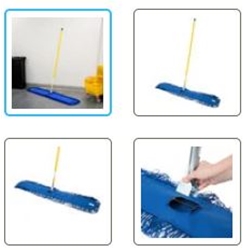 Lavex 48" x 5" All-In-One Microfiber Dust Mop with 60" Handle