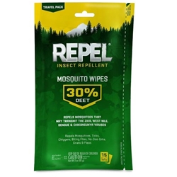 Repel 30-Percent Deet Mosquito Repellent Wipes