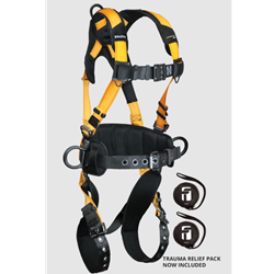 Journeyman Flex® Aluminum 3D Construction Belted Full Body Harness, Tongue Buckle Leg Adjustment