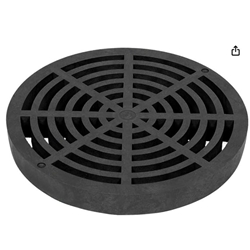 StormDrain 9" Outdoor Catch Basin Round Flat Grate Cover - Superior Strength and Durability, Black