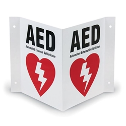 AED 3-Way Wall Sign